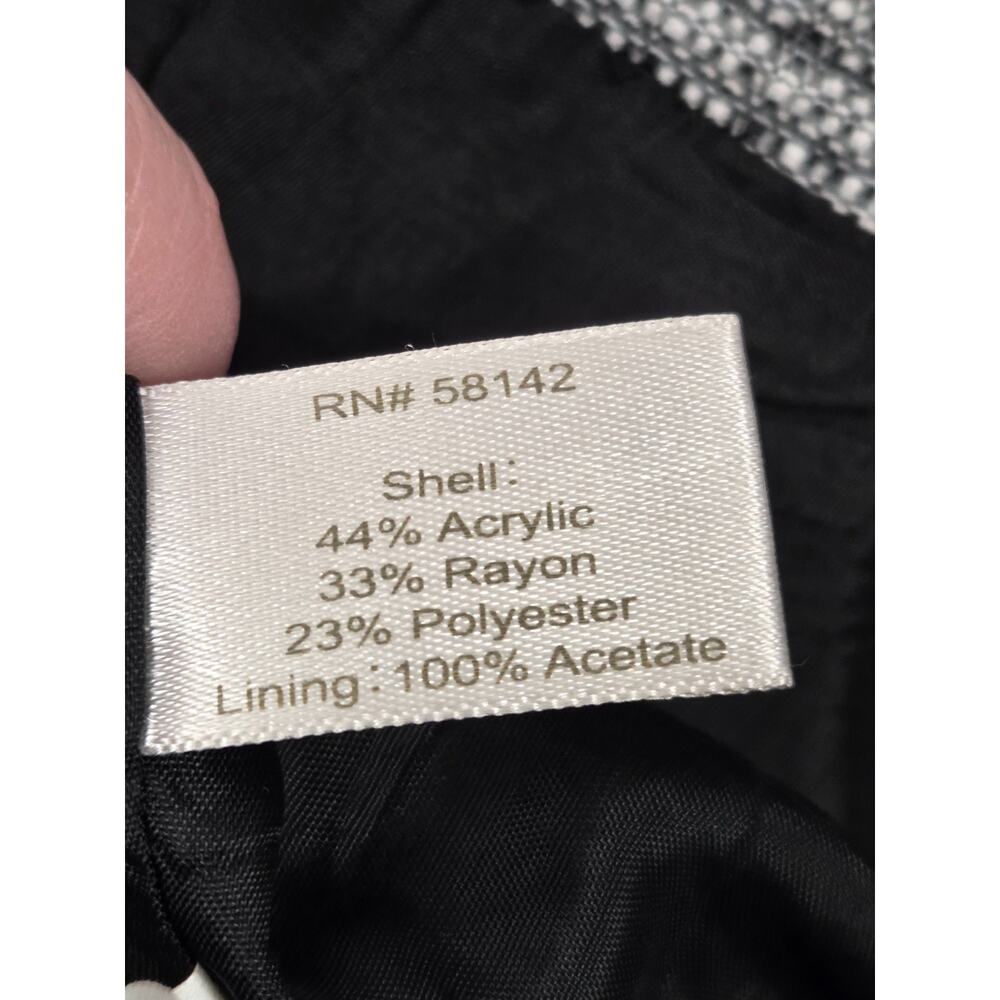 Muse for Boston Proper 3/4 Sleeve Jacket Blazer White/Black Women's Size 10 - Picture 5 of 7